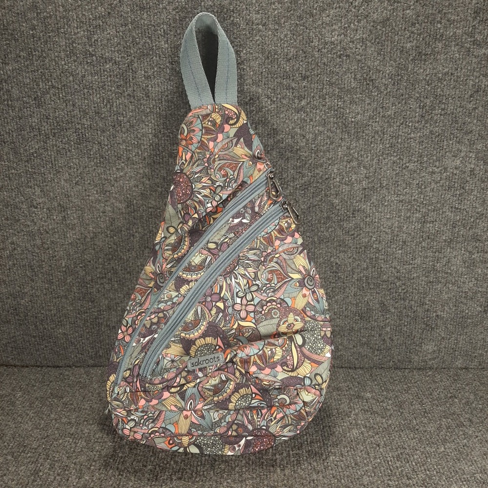 Sakroots Sling Backpack Multi Color Floral Psychedelic 15x9x5 Women Boho Bag